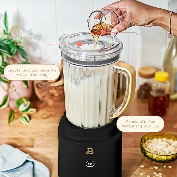 B- PowerExact Blender System High-Performance Blender with Multiple Speed Settings Powerful Motor Durable Blades &amp Large Capacity Jar Ideal for Smoothies (Black Sesame)