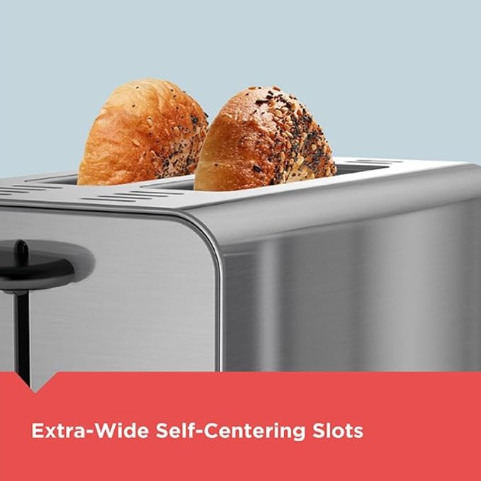BLACK+DECKER 2-Slice Stainless Steel Toaster with 7 Toast Shades Extra-Wide Self-Centering Slots