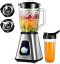 GDOR 1200W Blender for Smoothies and Shakes 52 Oz Glass Jar &amp 22 Oz To-Go Cup Combo Countertop Blender with 6-leaf Blade 3 Adjustable Speed for Juices Frozen Fruit Drinks Sauces Self-Cleanin