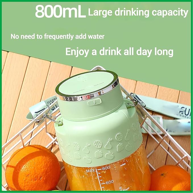 Portable Blender 28OZ Large-Capacity Cordless Juicer Cup with Straw &amp Strap Rechargeable Mini Blender for Smoothies Shakes Juices &amp Travel (Beige)