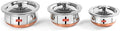 Sumeet Stainless Steel Copper Bottom 3 Pc Handi/Cookware/Serveware Pot Set with Lid 360ML 500ML 800ML (Silver)