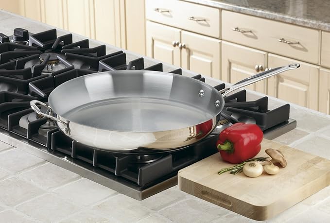 Cuisinart 11-Piece Cookware Set Chef's Classic Stainless Steel Collection 77-11G &amp 722-36H Chef's Classic 14-Inch Helper Handle Skillet Stainless Steel