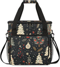 Graffiti Xmas Tree Coffee Maker Carrying Bag Portable Travel Storage Tote Bag Compatible with K-Mini or K-Mini Plus Single Serve Coffee Brewer Carrying Case with Multiple Pockets &amp Shoulder Stra