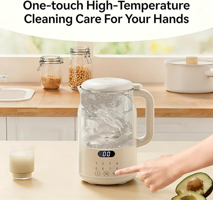 27oz 8-in-1 Nut Milk Maker Machine &amp Soy Milk Machine with No Soak 24H Delay Start Self-Clean Keep Warm Boil Water &amp Juice Functions 10 Blades for Home Kitchen