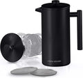 Utopia Kitchen 304 Grade Stainless Steel French Press Coffee Maker 17 Oz Double Wall Insulated Coffee Press with 4-Level Filtration system Include 2 Extra Filters Rust-Free Dishwasher Safe Black
