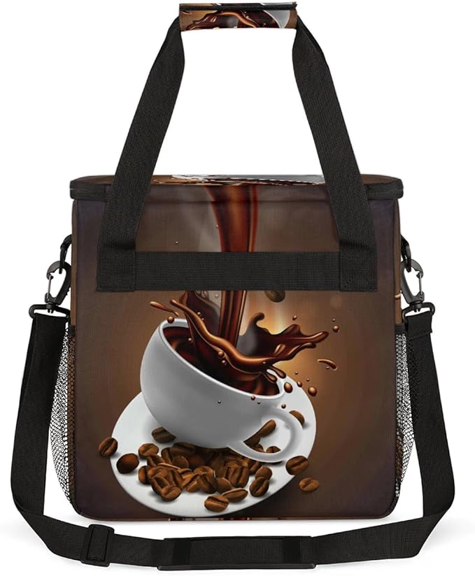 Coffee Beans Cup Coffee Maker Carring Bag Travel Carrying Storage Tote Bag Compatible with Keurig K-Mini or K-Mini Plus Portable Single Serve Coffees Brewer Case with Pockets for K-cup Pods