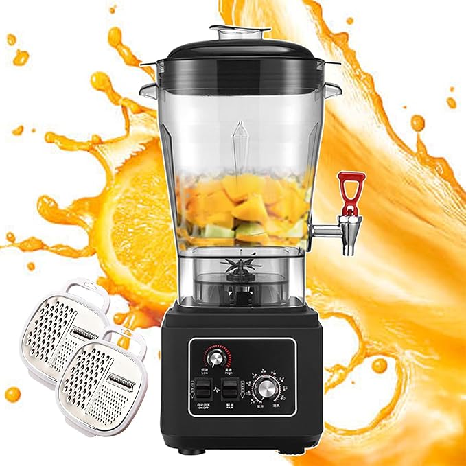 11l/15l/19l Countertop Blenders | 2900w Soy Milk Grinder Machine with Timer and 7 Speed | Commercial Juicer For Shakes Smoothies Fruits Sauces (With 2 Graters)19L