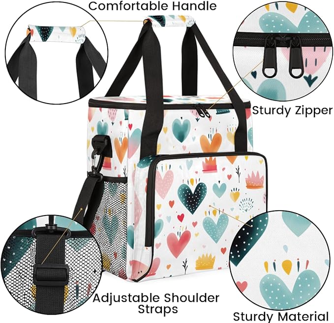 Heart Cake Coffee Maker Carrying Bag Portable Travel Storage Tote Bag Compatible with K-Mini or K-Mini Plus Single Serve Coffee Brewer Carrying Case with Multiple Pockets &amp Shoulder Strap