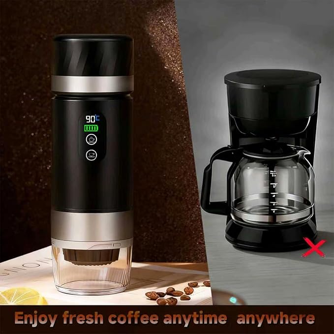 Portable Coffee Maker Removable 7500mAh Battery 20Bar High-Pressure Fast Extraction USB Charging Stand &amp Carry Bag Supports Coffee Grounds &amp NS Pods Ideal Camping Makers for Travel