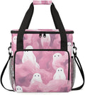 Halloween Ghosts Coffee Maker Carrying Bag Dreamy Ghosts Travel Storage Bag Compatible with K-Mini or K-Mini Plus Single Serve Coffee Brewer Carrying Case with Multiple Pockets &amp Shoulder Strap