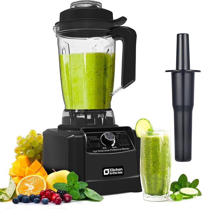 Kitchen in the box Blender 68 OZ - 1500 Watt Kitchen Smoothie Blenders Large Capacity Professional Blender Making Frozen Drinks Ice Crushing Protein Shakes BPA Free (Black)