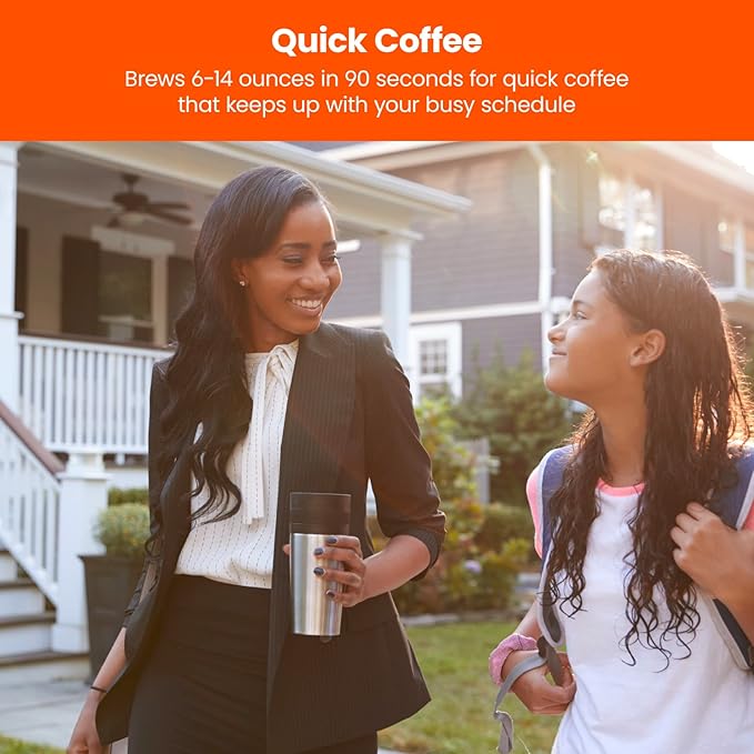 Chefman Single Serve Coffee Maker: K-Cup &amp Ground Compatible Single Cup 6-12 oz Portable Drip Coffee Machine with Filter - Perfect for College &amp Coffee LoversBlack