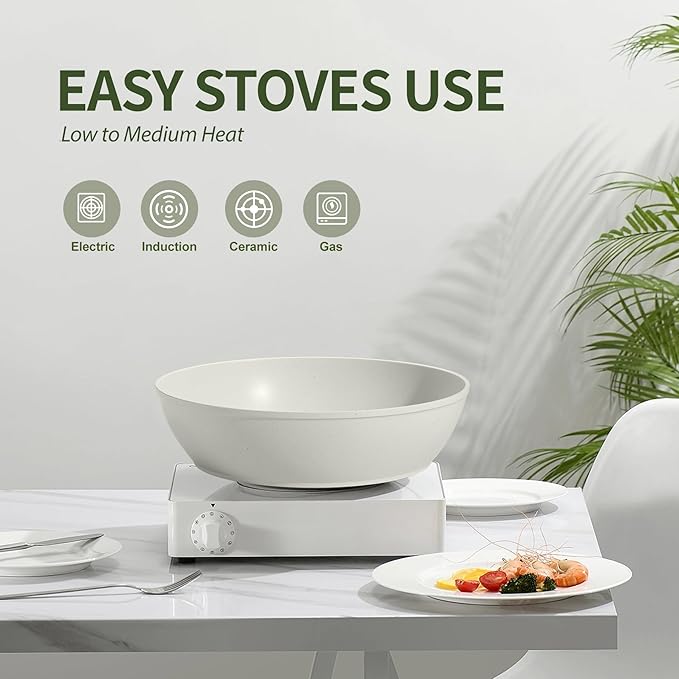 Nonstick Ceramic Cookware Set 21PCS with Detachable Handle Pans and Pots Set RV Kitchen Set Cookware Set with Removable Handles Oven Safe Induction Ready Stackable Non-stick Set