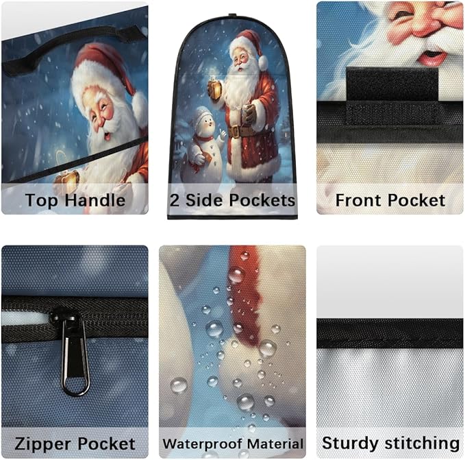 cfpolar Kitchen Aid Mixer Cover Compatible with 6-8 Quarts Snowman Santa Claus Christmas Stand Mixer Cover Kitchen Aid Mixers Accessories Appliance Organizer Bag Dust Covers with Zipper Pocket