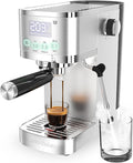 Espresso Machine 20 Bar Stainless Steel Espresso Maker with Steam Milk FrotherExpresso Machine for Home Temperature Control and LED Display Coffee Machine for Cappuccino Latte Americano