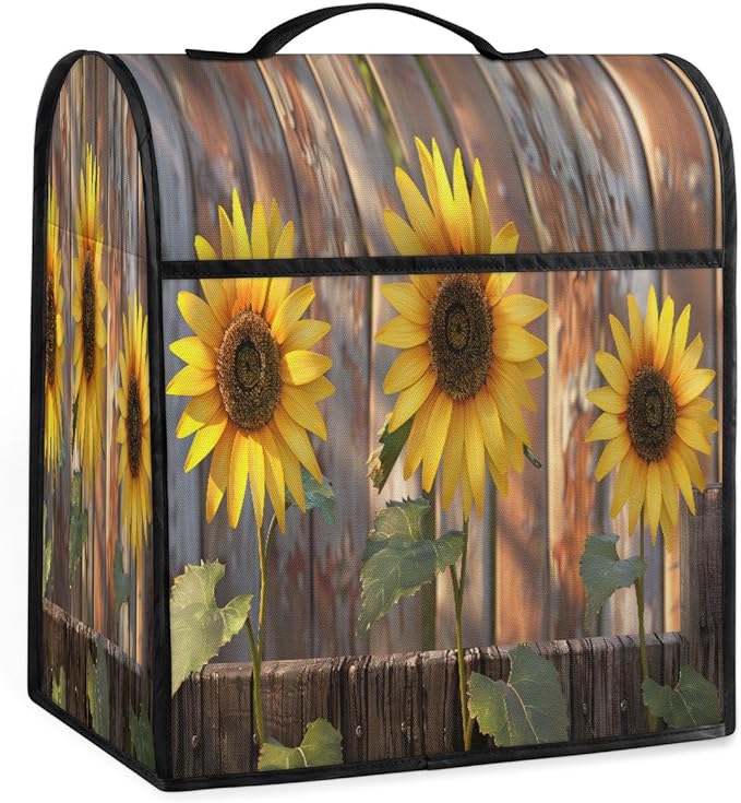 cfpolar Kitchen Aid Mixer Cover Compatible with 6-8 Quarts Flower Sunflower Stand Mixer Cover Kitchen Aid Mixers Accessories Appliance Organizer Bag Dust Covers with Zipper Pocket