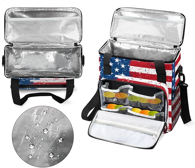 Star-Spangled 4th of July Coffee Maker Carrying Bag Travel Storage Bag Compatible with K-Mini or K-Mini Plus Single Serve Coffee Brewer Carrying Case with Multiple Pockets &amp Shoulder Strap