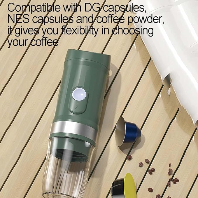 Portable Espresso Machine 20Bar Wireless Heating Mini Coffee Maker 9600mAh Rechargeable Battery Compatible with Capsules &amp Ground Coffee for Travel Camping Home Use