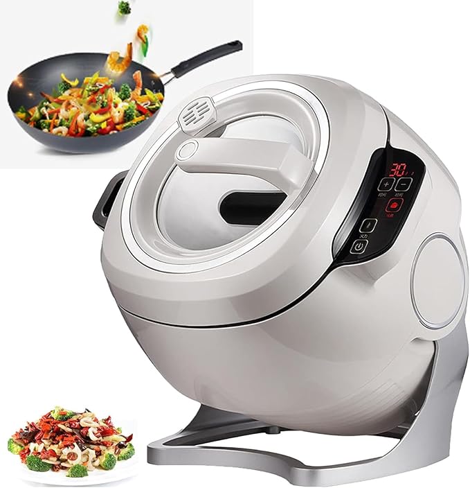 Multi Function Stir Fry Machine Cooker Auto Cooking Wok Fried Rice Machine 360° Automatic Rotation Drum Type Stir Frying Machine with Smart Touch for Stir FryingStewingCooking110V