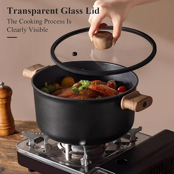 13 pcs Pots and Pans Set Nonstick Cookware Sets black Titanium nonstick coating Induction Cookware Non Stick Cooking Set Frying Pans &amp Saucepans PFOS PFOA Free (13 PCS)