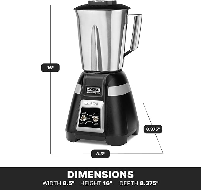 Waring Commercial BB300S 1-Hp bar Blender Black 48 oz