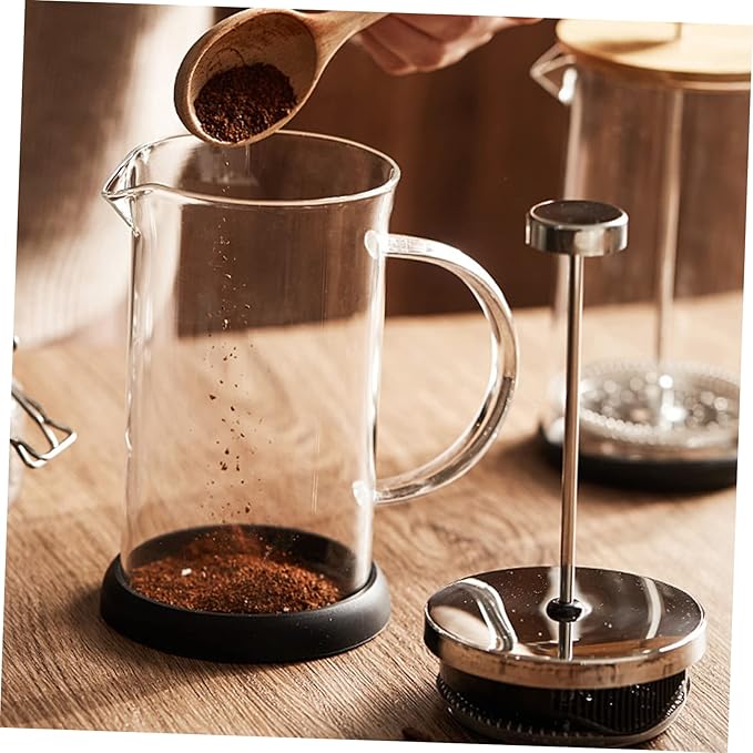 Household Coffee Press Sturdy Manual Coffee Pot with Glass Teapot Coffee Maker for Home Brewing and Milk Frothing Housewarming present