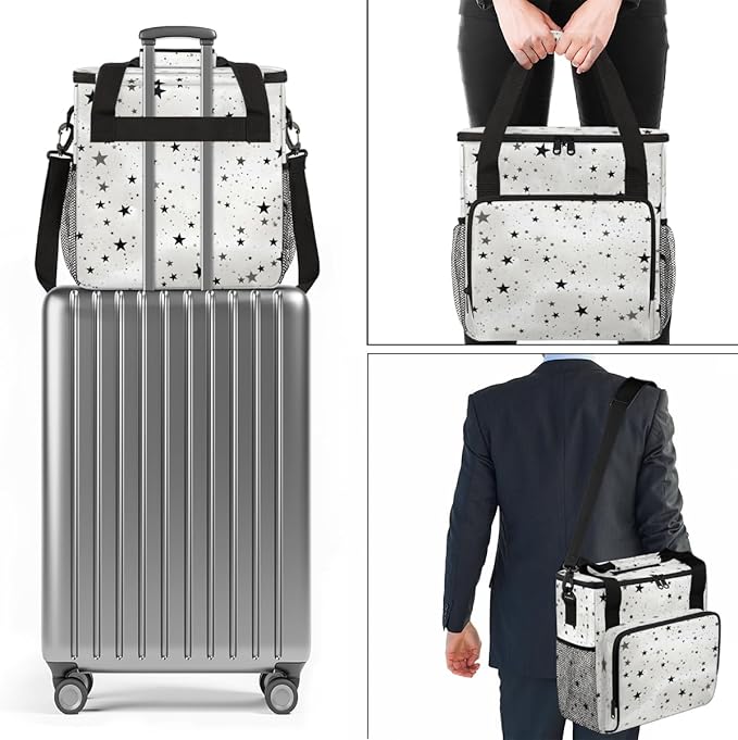 Star Coffee Maker Carrying Bag White Grey Portable Travel Storage Tote Bag Compatible with K-Mini or K-Mini Plus Single Serve Coffee Brewer Carrying Case with Multiple Pockets &amp Shoulder Strap