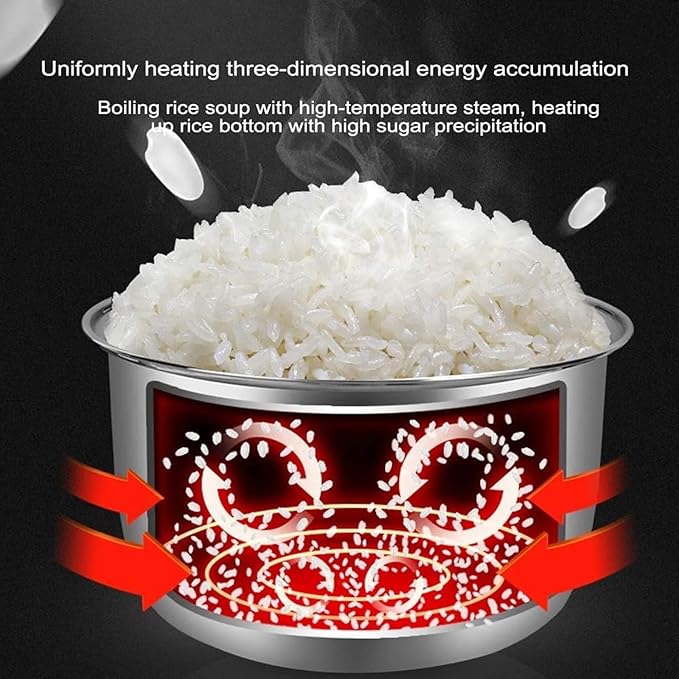 MZBDYYF Low Sugar Removing Mini Rice Cooker - Small Hunger Slow Cooker with Stainless Steel Pot Steamer Timer