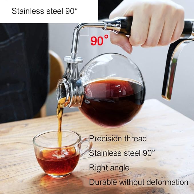 Siphon Coffee Maker Tea Siphon Pot Hand Siphon Coffee MakerVacuum Coffeemaker Glass Type Coffee Machine Filter 3CupsHigh Temperature Resistant GlassB