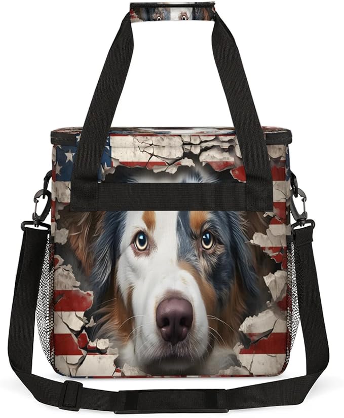 Patriotic Dog Coffee Maker Travel Bag for K-Mini or K-Mini Plus Single Serve Coffee Brewer Portable Storage Tote Case for Tarvel