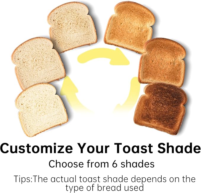 SEEDEEM 2 Slice Slim Toaster Single 10 Long Slot Toaster Fits Bagels &amp Artisan Bread 6 Shade Settings Cancel/Reheat/Defrost Removable Crumb Tray Auto Shut-Off Blue