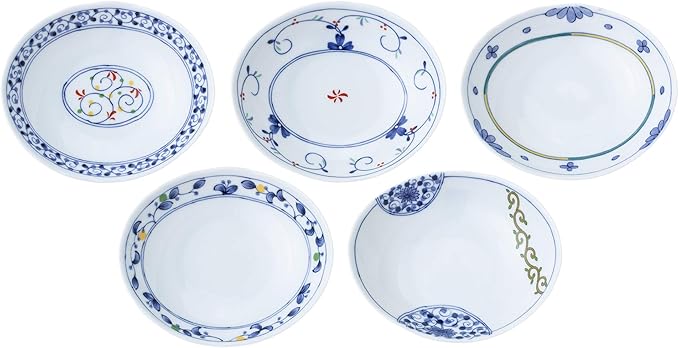 Saikaitoki dyed Nishikie changes ellipse bowl assortment 31984