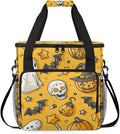Halloween Pumpkin Coffee Maker Carrying Bag Abstract Pumpkin Travel Storage Bag Compatible with K-Mini or K-Mini Plus Single Serve Coffee Brewer Carrying Case with Multiple Pockets &amp Shoulder St