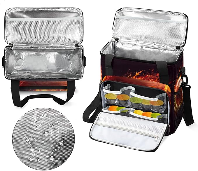 Flame Baseball Coffee Maker Carrying Bag Fire Baseball Travel Storage Bag Compatible with K-Mini or K-Mini Plus Single Serve Coffee Brewer Carrying Case with Multiple Pockets &amp Shoulder Strap
