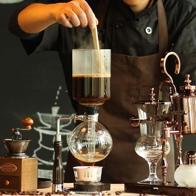 Syphon/Vacuum Glass Coffee MakerHand Siphon Coffee Maker PotCoffee Glass Syphon Siphon Vacuum Coffee Maker 3-5 CupHigh Temperature Resistant Glass3