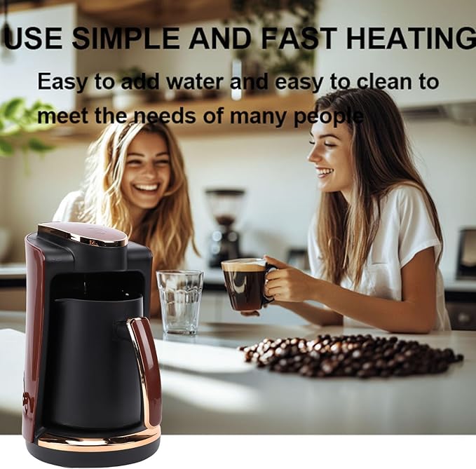 Electric Turkish Coffee Maker 550W 250ML Single Cup Coffee Machine with Durable Construction Compact for Home Office Travel