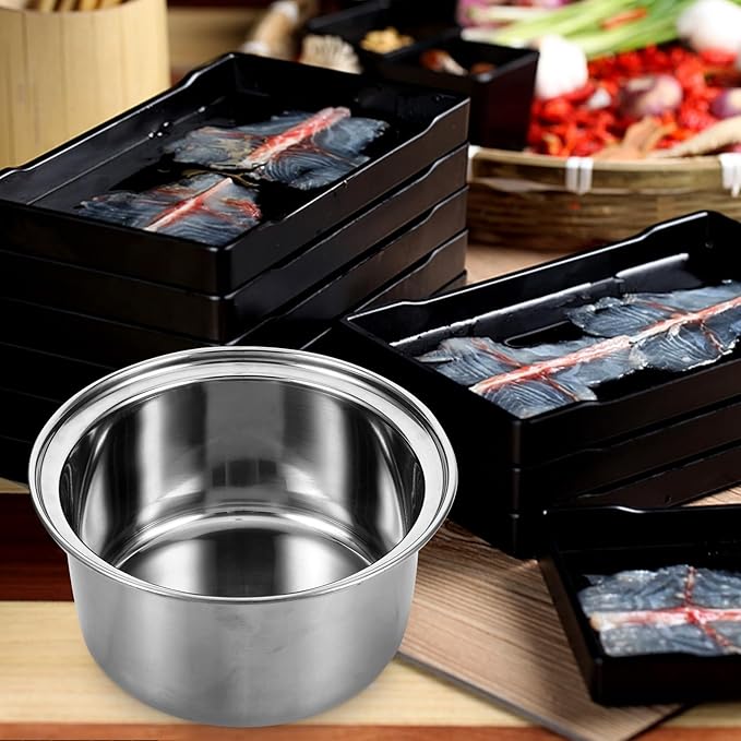 Cabilock Stainless Steel Hot Pot Liner for Induction Cooking Anti-Scald Soup Pot Liner for Single Serving Dual Flavor Divider for Small Gatherings
