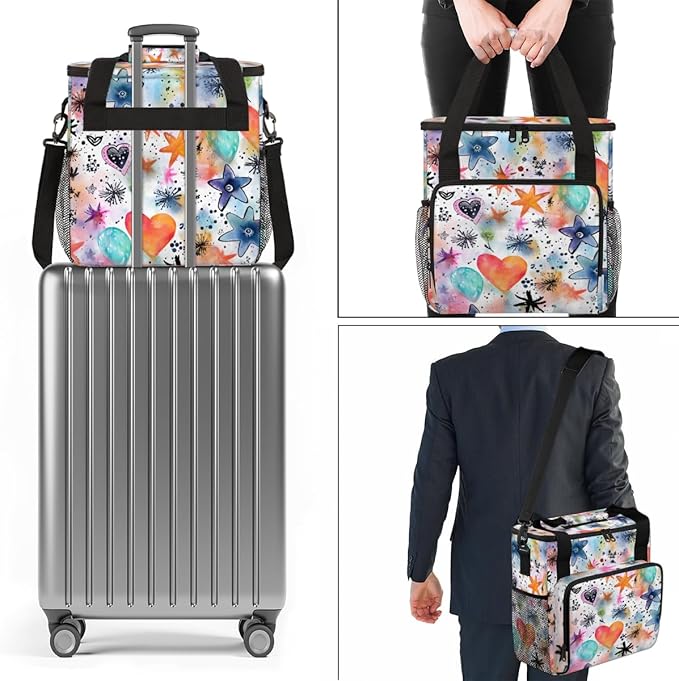 HEART Star Coffee Maker Carrying Bag Portable Travel Storage Tote Bag Compatible with K-Mini or K-Mini Plus Single Serve Coffee Brewer Carrying Case with Multiple Pockets &amp Shoulder Strap