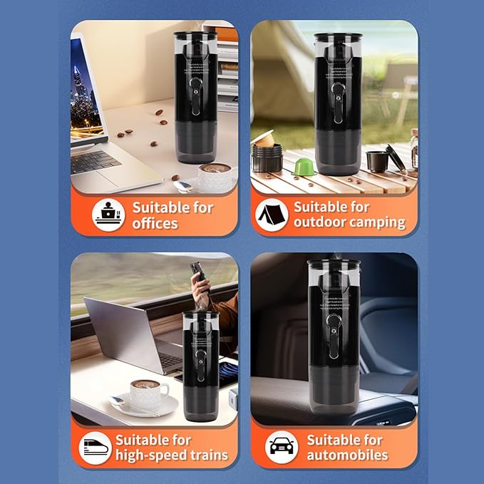 Yosoo Portable Capsule Coffee Maker Small &amp Lightweight Electric Machine for Travel Camping Car DC12V