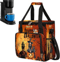Witch Pumpkin Bats Moon Halloween Coffee Maker Carring Bag Travel Carrying Storage Tote Bag Compatible with Keurig K-Mini or K-Mini Plus Portable Single Serve Coffee Brewer Case with Pockets