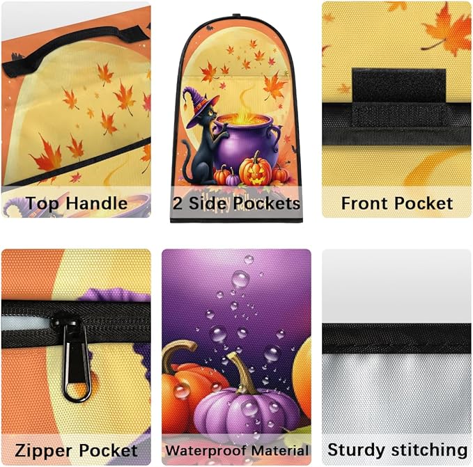 cfpolar Kitchen Aid Mixer Cover Compatible with 6-8 Quarts Halloween Black Cat Crucible Stand Mixer Cover Kitchen Aid Mixers Accessories Appliance Organizer Bag Dust Covers with Zipper Pocket