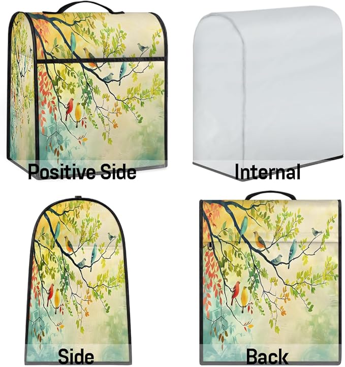 cfpolar Kitchen Aid Mixer Cover Compatible with 6-8 Quarts Animal Bird Leaves Stand Mixer Cover Kitchen Aid Mixers Accessories Appliance Organizer Bag Dust Covers with Zipper Pocket