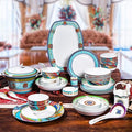 Ceramics Dinner Sets Bowl/Spoon/Plate/Soup Pot51 Pieces Dinnerware Bone China Tableware Set - Family Party and Kitchen Restaurant