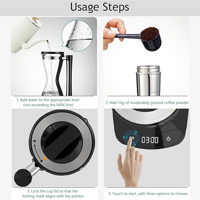Electric Syphon Coffee Maker Glass Vacuum Siphon Pot with Separate Base 240ml Intelligent Heat Preservation Coffee Pot for Home Offices 30 Minute Keep Warm(240ml Blue)