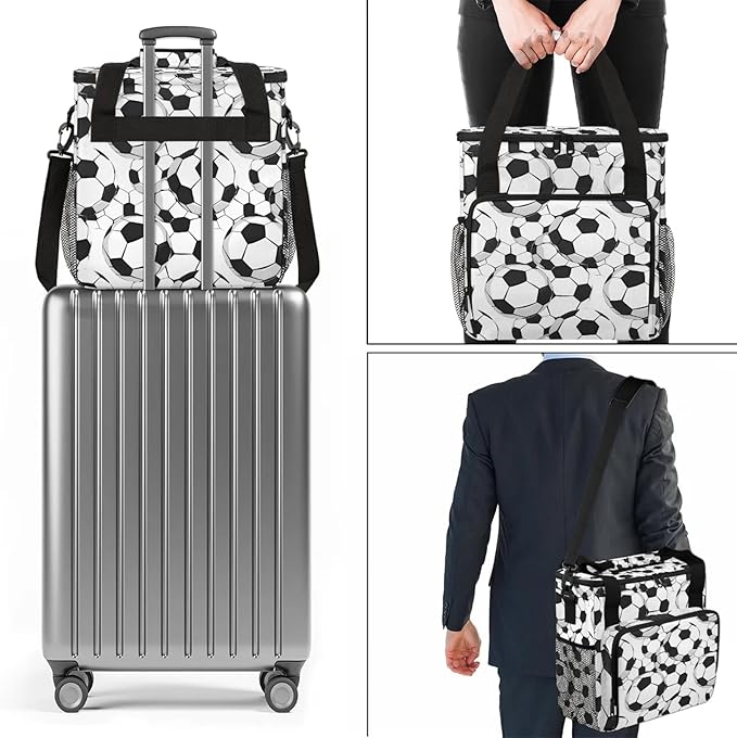 Soccer Ball Football Travel Coffee Maker Carrying Bag Large Organizer Storage Tote Bag Insulated Reusable Cooler Grocery Bags