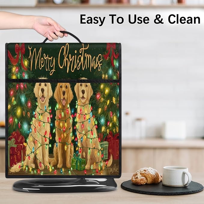 cfpolar Kitchen Aid Mixer Cover Compatible with 6-8 Quarts Christmas Xmas Dogs Stand Mixer Cover Kitchen Aid Mixers Accessories Appliance Organizer Bag Dust Covers with Zipper Pocket