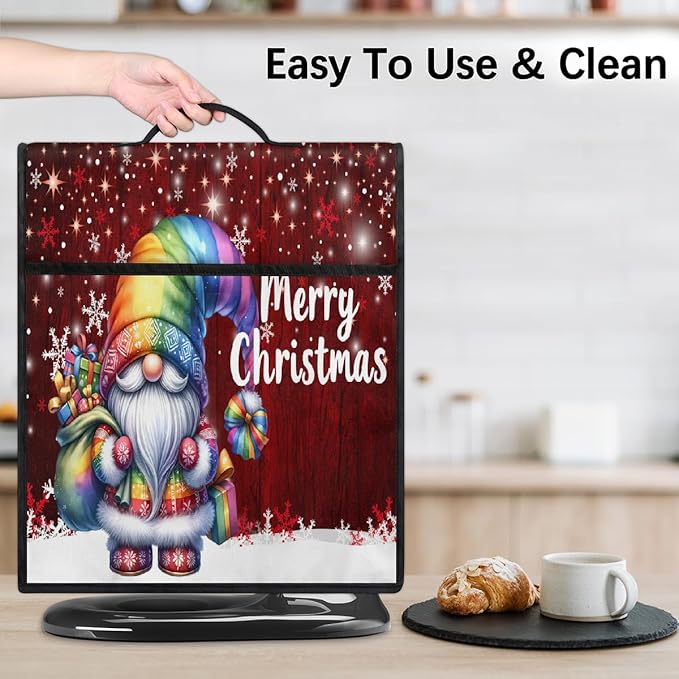 cfpolar Kitchen Aid Mixer Cover Compatible with 6-8 Quarts Christmas Santa Claus Snowflakes Stand Mixer Cover Kitchen Aid Mixers Accessories Appliance Organizer Bag Dust Covers with Zipper Pocket