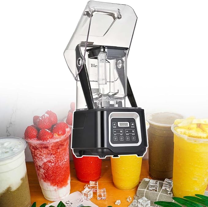 Countertop Blender With Silent CoverAdjustable Speed/Time1.5L Cup With Engraved ScaleRemovable Cup And Noise-Reducing Cover