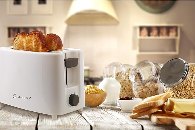 Continental Electric CE-TT011 Electric Toaster 2 Slice White