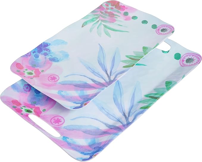 Spice by Tia Mowry Cinnamon Twist 2 Piece Decorated Melamine Serving Trays